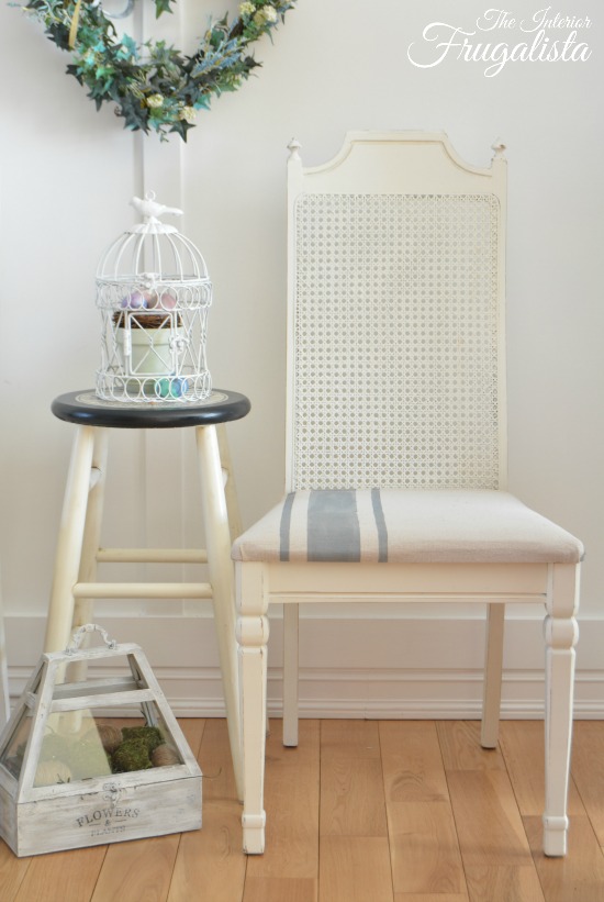Farmhouse Cane Back Chair on the right