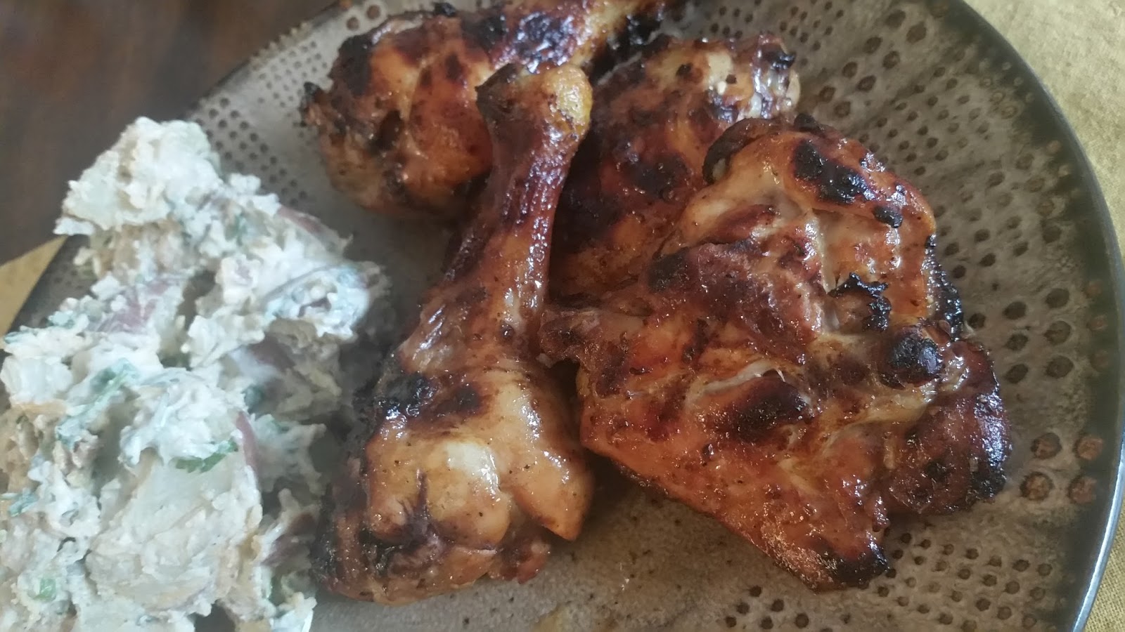 Bbq chicken and loaded baked potato salad