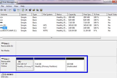 unallocated space on usb unallocated space on usb
