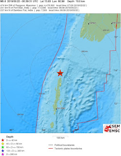 Cutremur moderat cu magnitudinea de 5,6 grade in Nord-Estul Oceanului Indian, regiunea Insulelor Andaman (India)