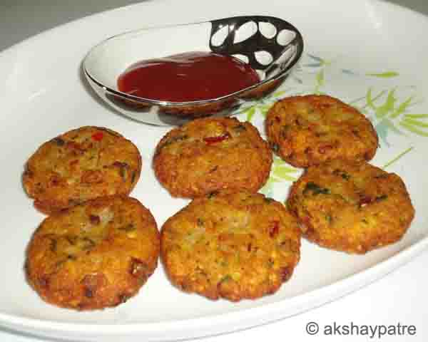 Moong dal aloo nuggets ready to serve