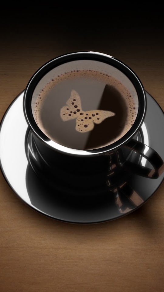 Butterfly in Coffee Cup  Android Best Wallpaper