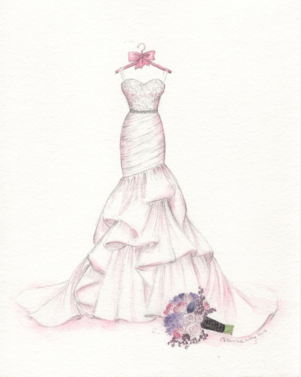 Sketch Of Her Wedding Dress: Perfect Gift For Her – Dreamlines