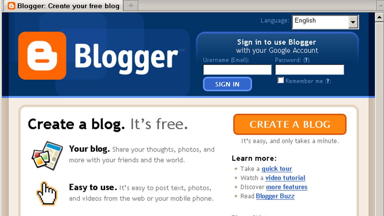 The most easy. English is easy. Гугл блоггер. The most easy to use. 2.