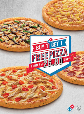 Domino's Pizza Malaysia Buy 1 Get 1 Free Promo