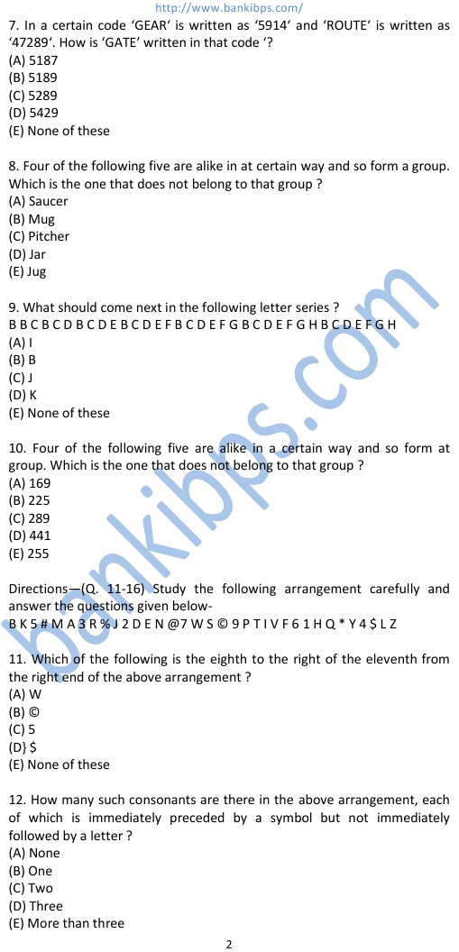 sbi question paper with answer