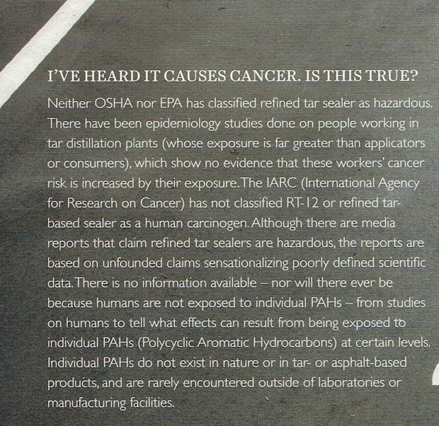 Do Pavement Sealers Cause Cancer? Coal Tar Free America