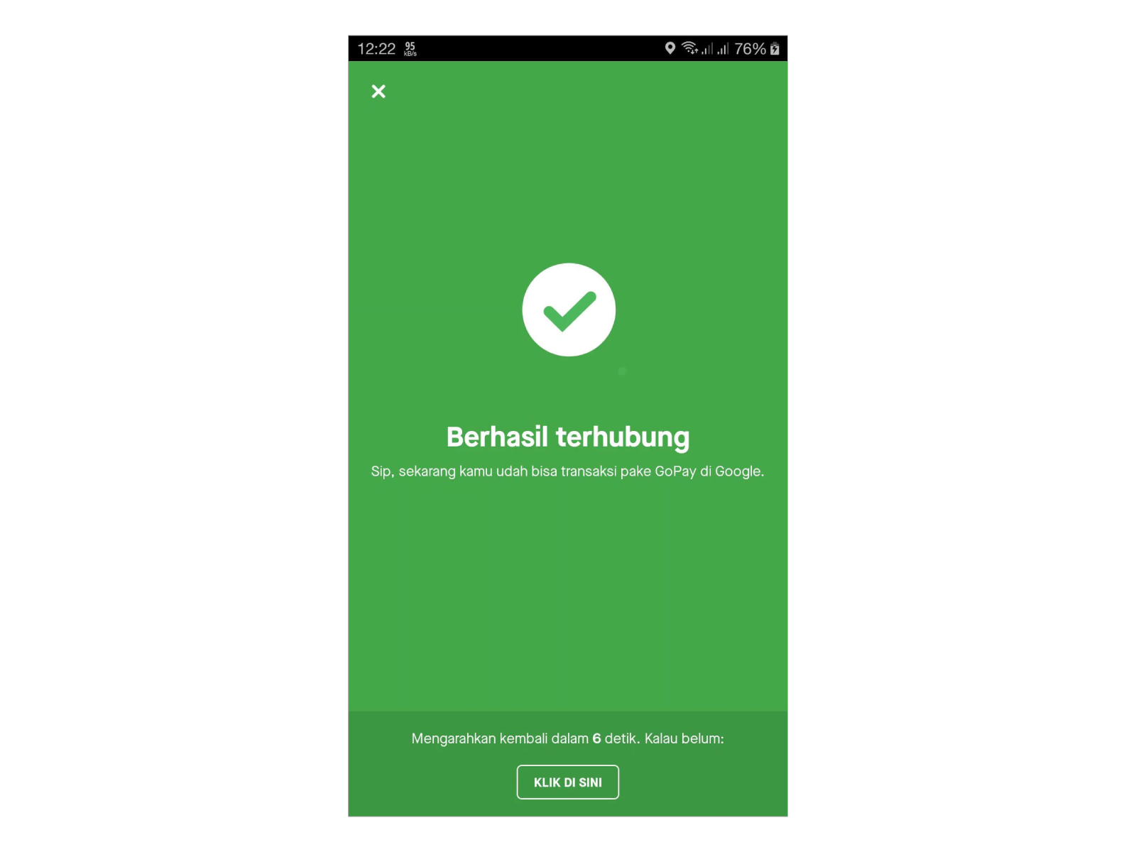 GoPay Berhasil Terhubung dengan Google Play GoPay Berhasil Terhubung dengan Google Play