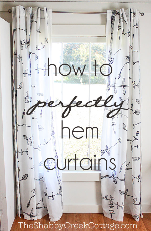 hem curtains, sewing curtains, drapery, DIY, 