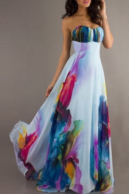 Floral print maxi dress for women