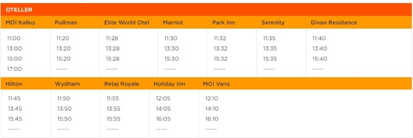 Mall Of Istanbul Ucretsiz Servis Saatleri Perakende Kulis