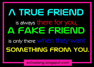 A fake friend is only there when they want something for you.