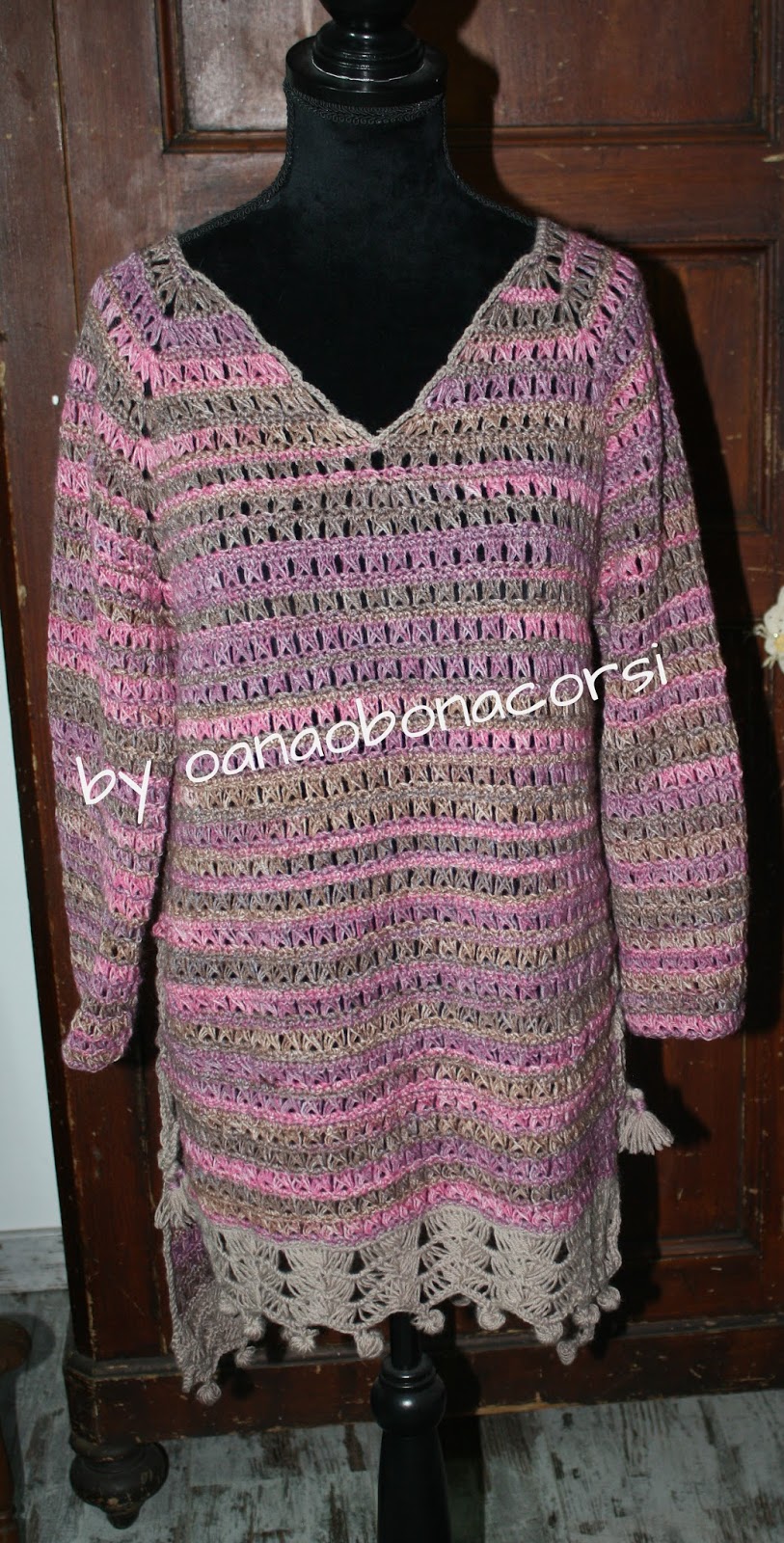 Oanacrochet Crochet Broomstick Lace Tunic Tunica All Uncinetto Con Il Punto Bastone