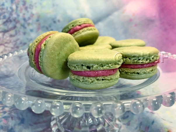 Successful Matcha Macarons with Raspberry Filling Successful Matcha Macarons with Raspberry Filling