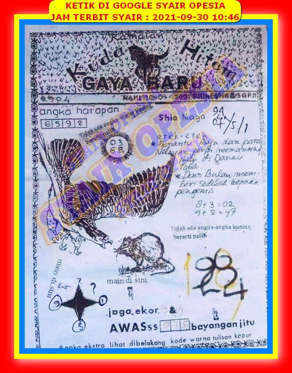 Syair Togel Sdy 30 September 2021 Forum Syair Asiktoto