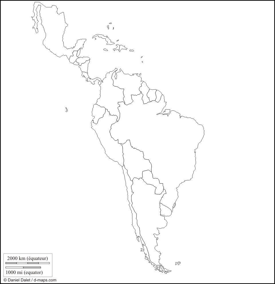 Blank Latin America Map 112