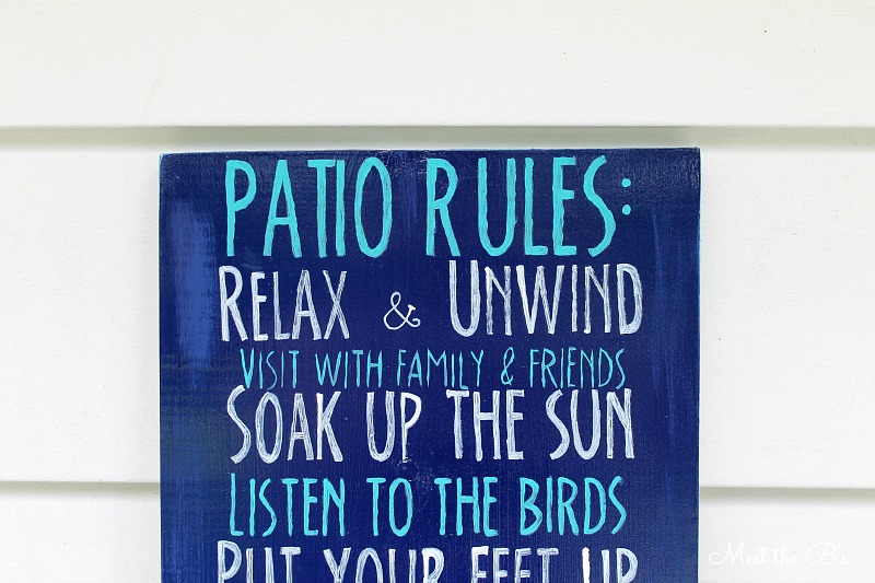 DIY Patio Rules Wooden Sign The Inspired Hive