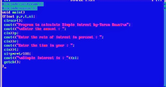 C++ Programming: Calculate Simple interest