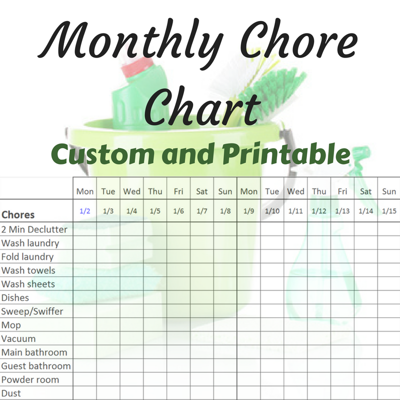 How To Make A Chore Chart In Excel
