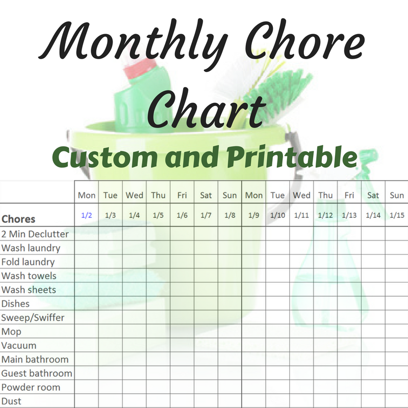 Month Chore Chart