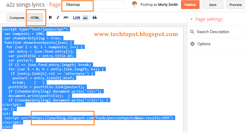 How To Create Sitemap Page In Blogger With Pictures