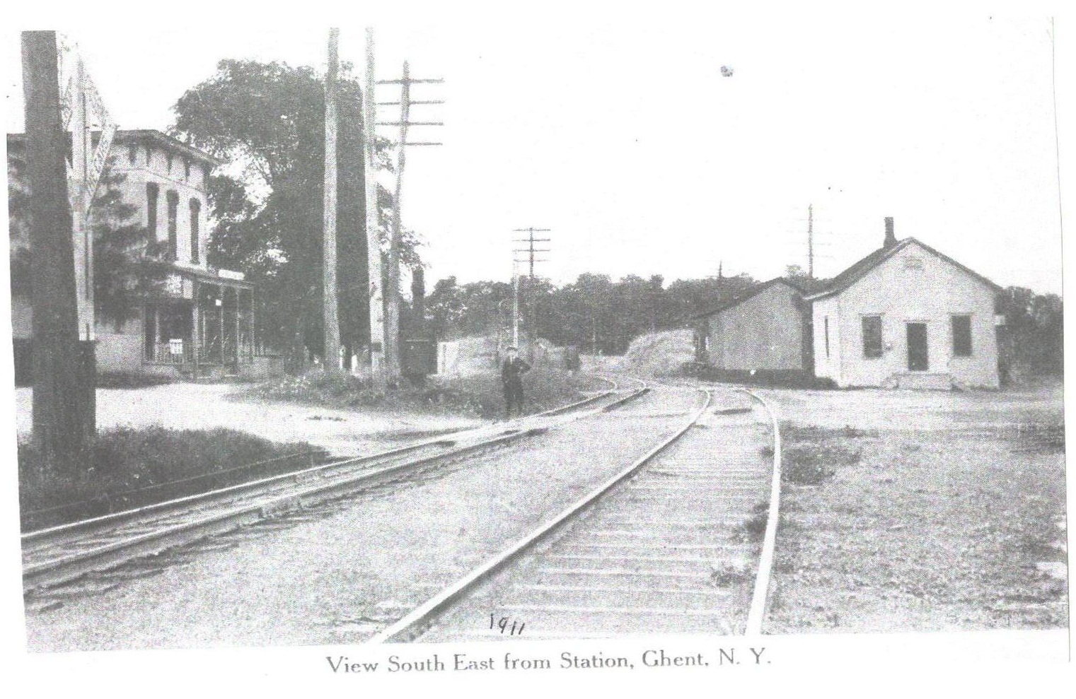 Old Pictures of Columbia County NY View South East from Station Ghent NY