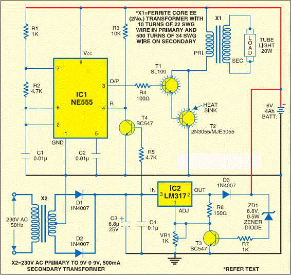 NTE Electronics Circuit: Fully Automatic Emergency Light