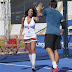 Bárbara Guimarães joga padel de mini-saia