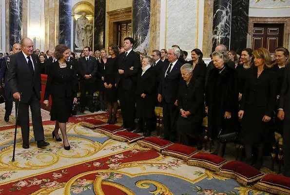 King Felipe, Queen Letizia, King Juan Carlos Queen Sofia, infantas Elena, Cristina, Pilar and Margarita attended the funeral of infanta Alicia