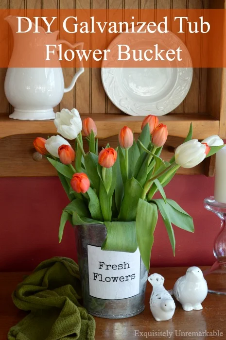 How to make a labeled galvanized flower tub