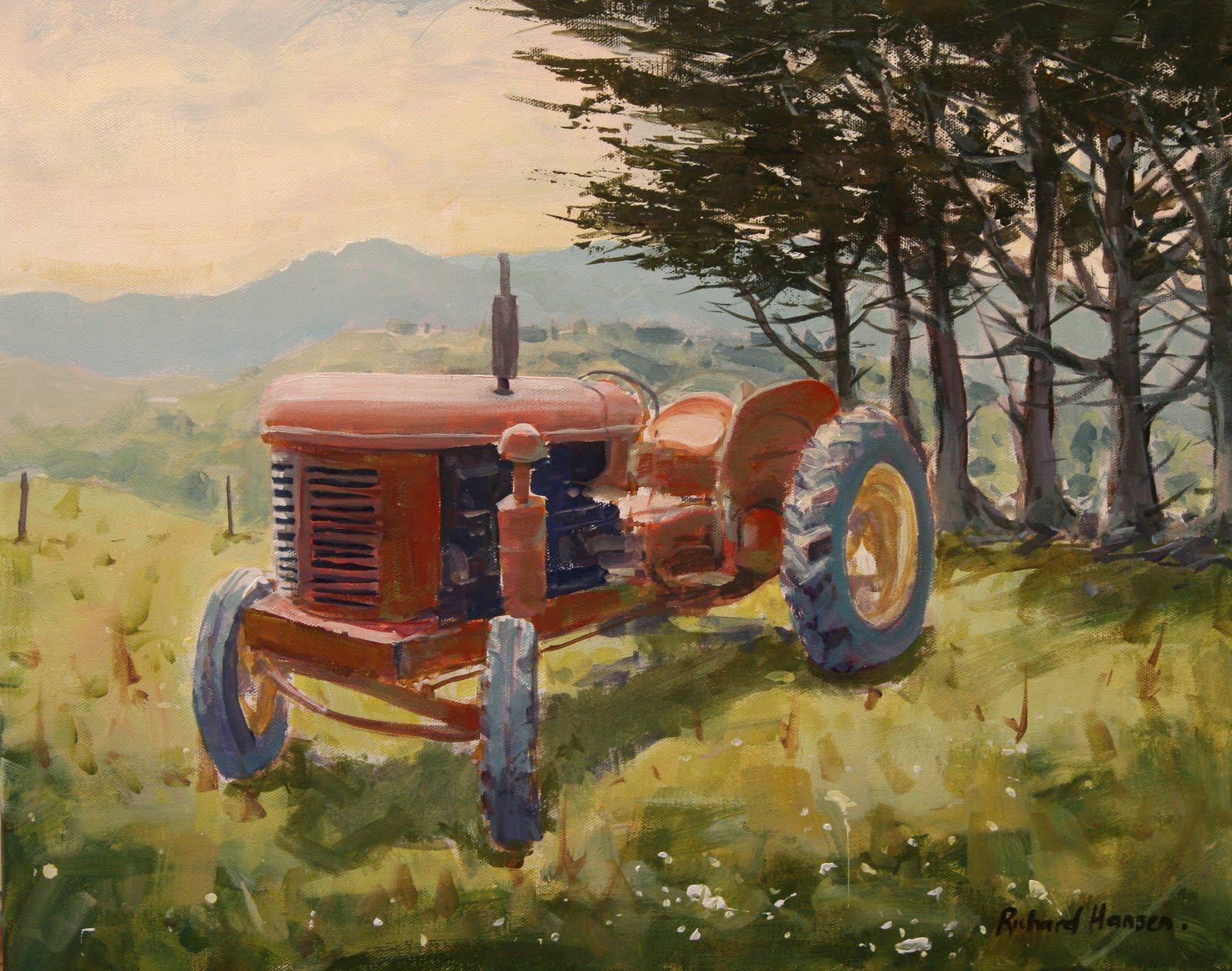 Richard Hansen Painting Notes Old Tractor