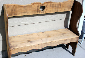 repurposing an outdated bench http://bec4-beyondthepicketfence.blogspot.com/2011/10/dont-go-breaking-my-heart.html