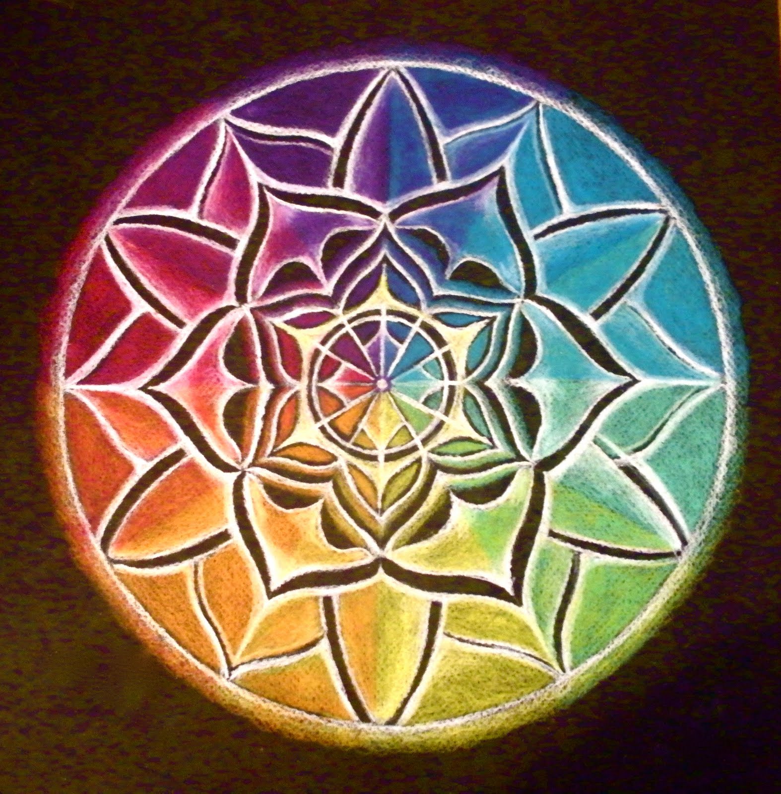 ART FULL MUSINGS Color Wheel Mandala Flowering Colors