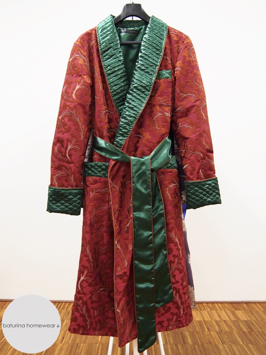 Men's Quilted Dressing Gowns Luxury Paisley Silk Robes