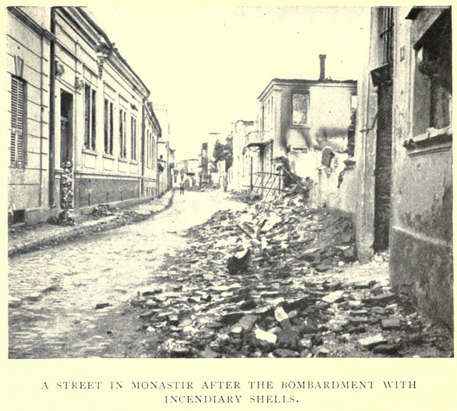 A street in Monastir after the bombardment with incendiary shells