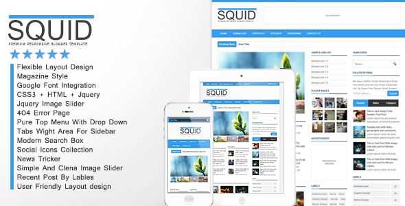 Download Free Squid Blogger Template