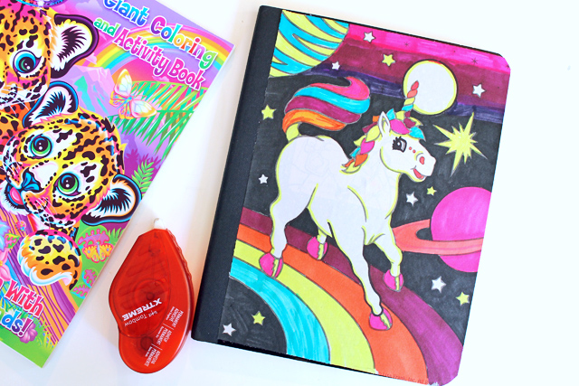 Make your own Lisa Frank inspired notebooks and school supplies!