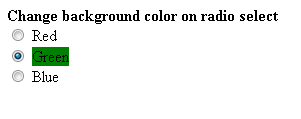 ComputerGeek: JQuery Change background color based on radio button Click  Event - JQuery Script