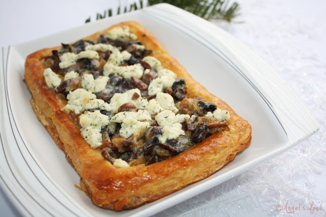 Tarta cu branza si ciuperci