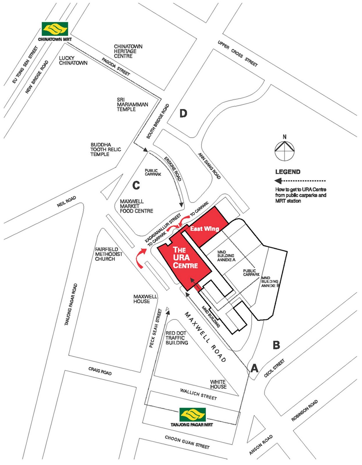 Map URA Centre on 45 Maxwell Road