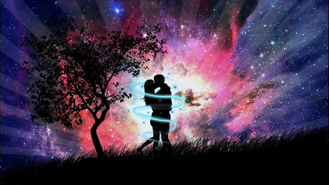 hình ảnh về tình yêu đẹp lãng mạn dễ thương, 2 người ôm hôn nhau dưới trăng