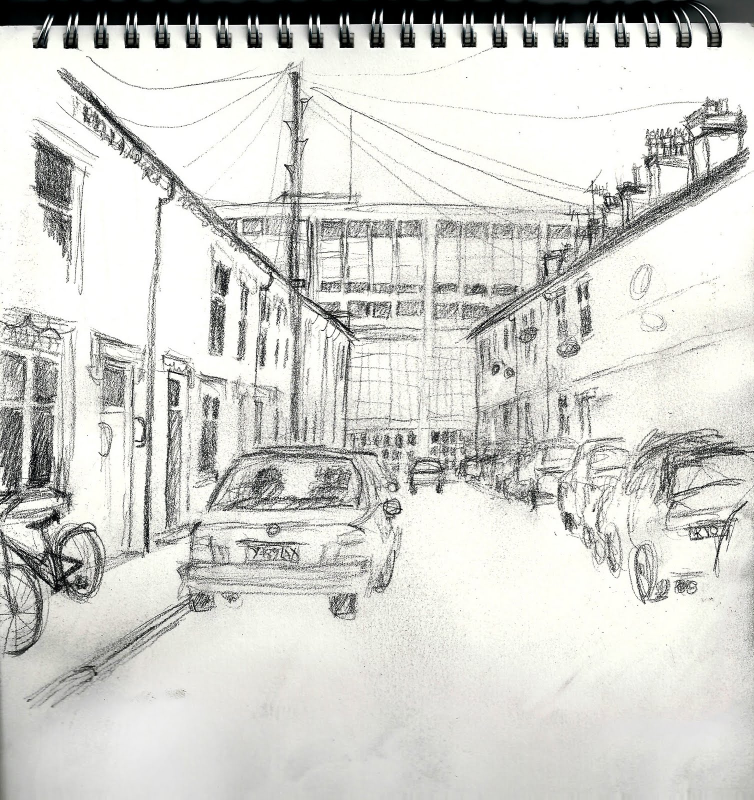 urban sketches done whilst waiting
