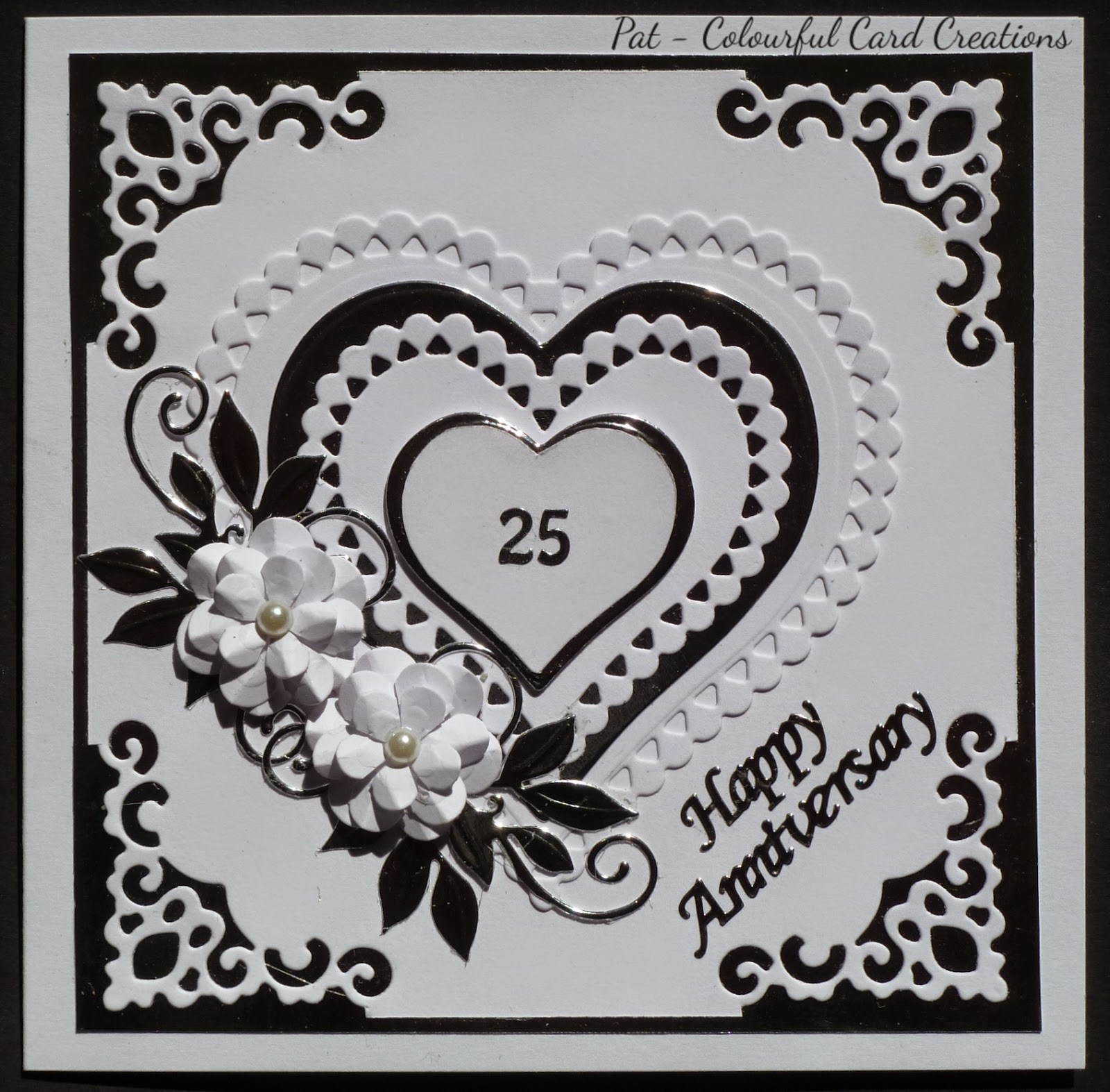 colourful card creations silver wedding anniversary