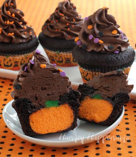 Cupcakes de chocolate y calabaza Halloween 