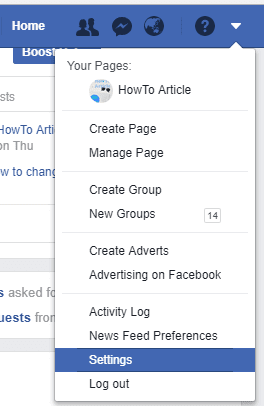 delete facebook account from settings