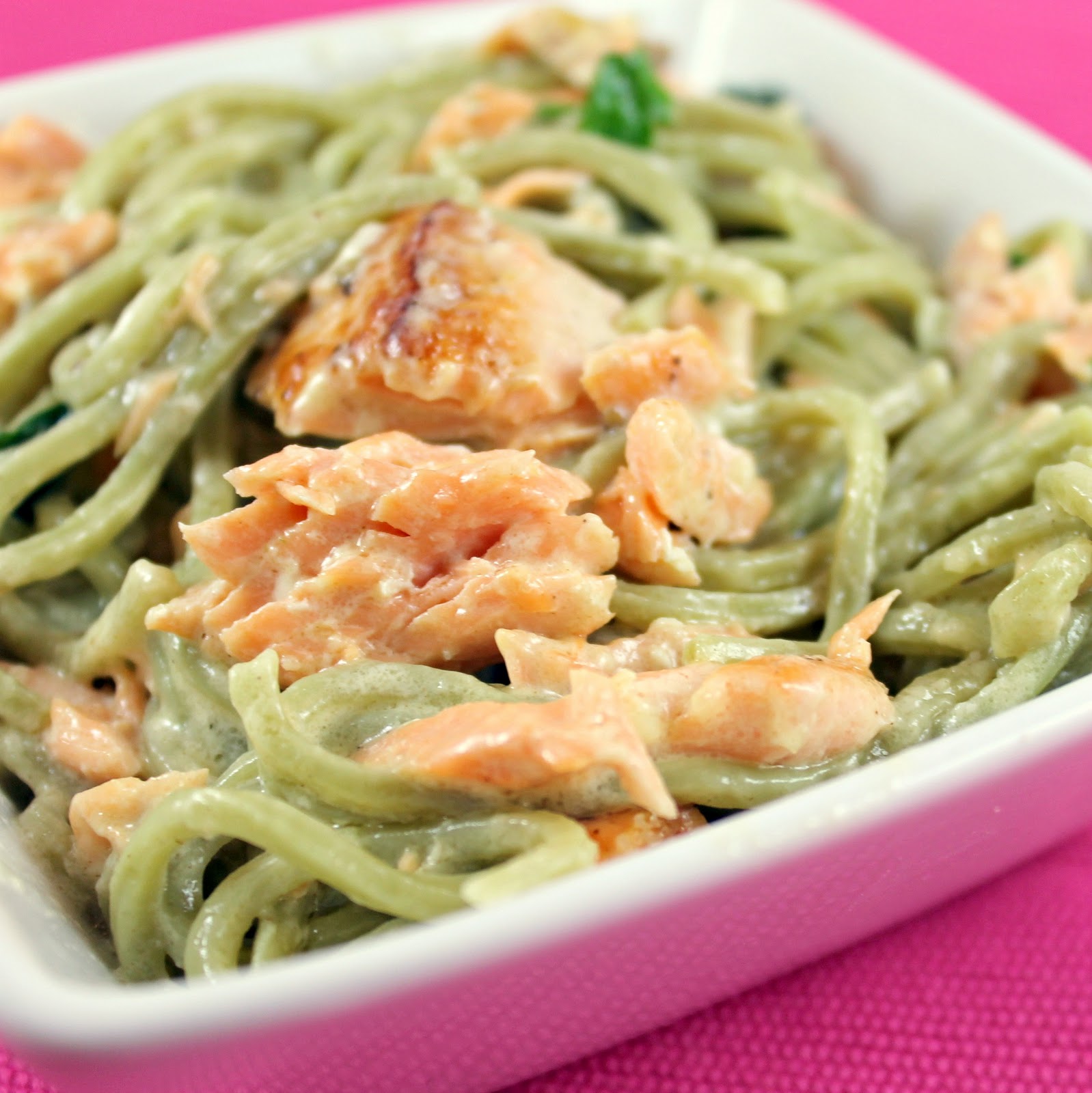 Spinach Spaghetti with Salmon Cream Sauce I Can Cook That