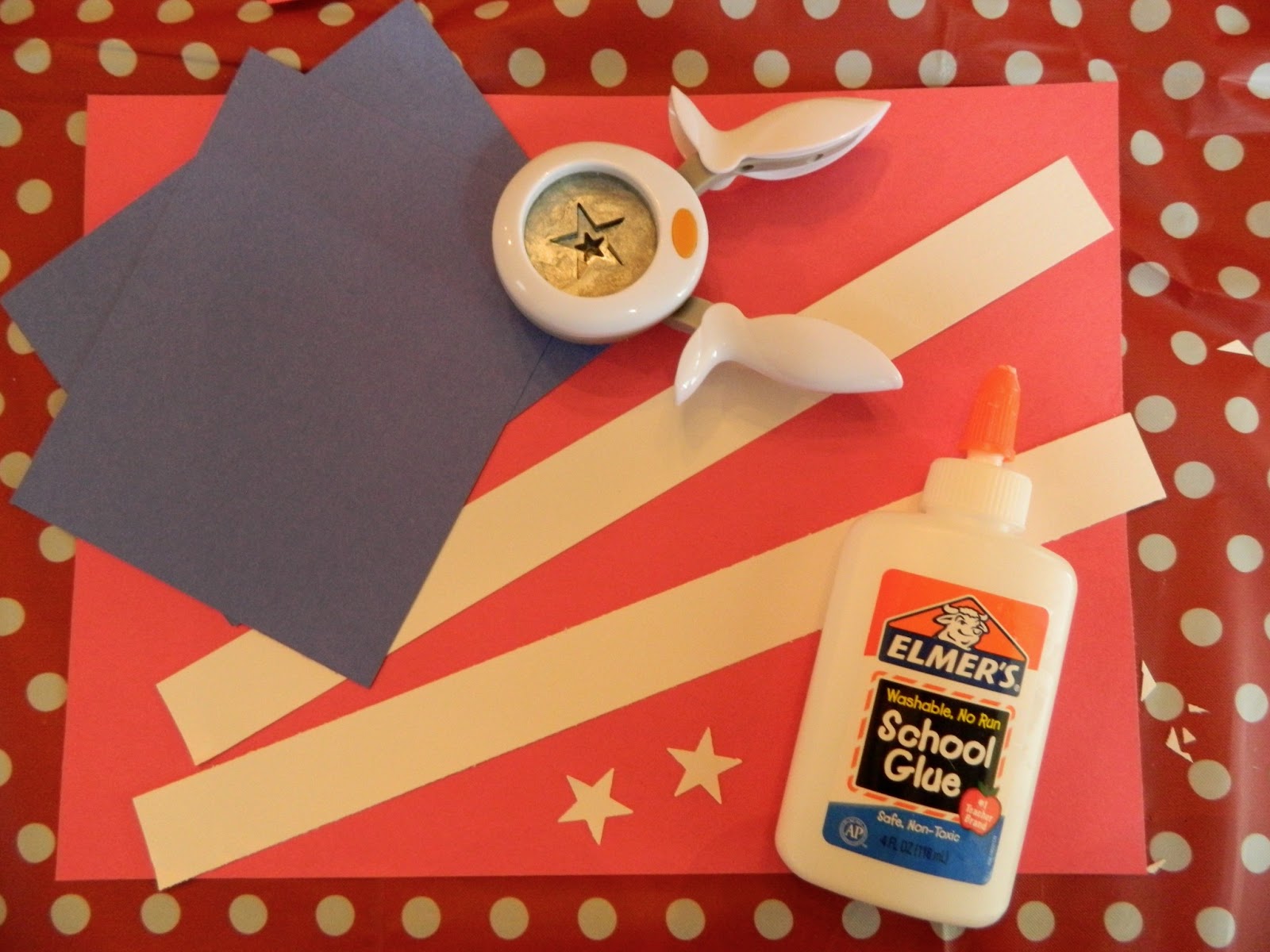 the vintage umbrella construction paper flags