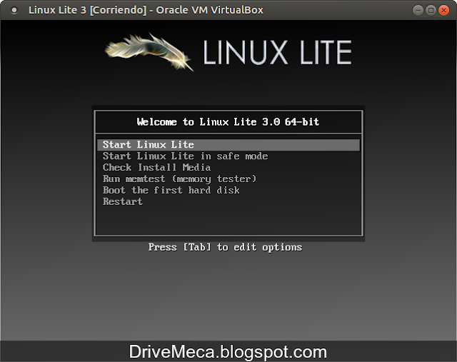 DriveMeca instalando Linux Lite paso a paso