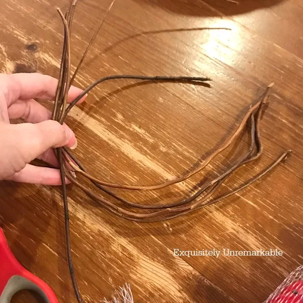 Trimming a grapevine wreath