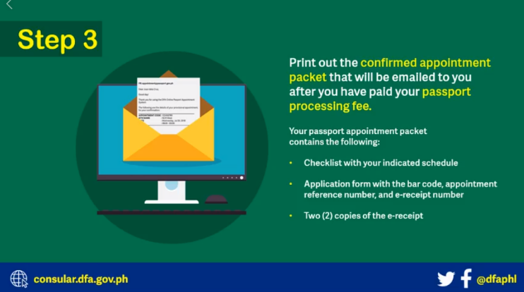 Planning to apply for a passport? The Department of Foreign Affairs (DFA) announced that passport applicants will soon be able to pay passport processing fees online or through designated payment centers.  DFA said earlier that this system will prevent fixers from reserving slots and selling them to passport applicants and will improve show-up rates. Before the year-ends, the DFA will open an online payment portal where applicants can pay their processing fees ahead of time.  Passport applicants can choose between paying through debit or credit card transactions or pay in cash through over-the-counter transactions in selected banks and payment centers. With this, the DFA already posted a video on its website and in  DFA's online page on how to be able to process passports and pay online.  The following are four easy steps on How to Pay Your Passport Fees Online!  Step 1 — Visits passport.gov.ph and schedule your appointment 1. Read all the reminders carefully before agreeing to the Terms and Conditions of the online appointment system. 2. Choose a DFA consular office where you wish to apply for or renew your passport. 3. Carefully review all the details of your applications before clicking SUBMIT. 4. Choose your desired passport processing type (expedited or regular processing) before clicking PROCEED TO PAYMENT. 5. You will receive an email your reference number. Take note of this number.   Step 2 — Pay your passport processing fee at any of our authorized payment centers.  1. Present your reference number at the payment center upon payment of the passport processing fee. 2. You will be issued a receipt. Make sure to keep this receipt. 3. One reference number corresponds to one transaction. If you are paying for multiple reference numbers, you need to pay separately for each reference number.  Step 3 — Print out the confirmed appointment packet that will be emailed to you after you have paid your passport processing fee.  Your passport appointment packet contains the following:  Checklist with your indicated schedule Application form with the bar code, appointment reference number, and e-receipt number Two (2) copies of the e-receipt  Step 4 — Personally show up at the DFA consular office on the date and time indicated in your appointment. Make sure to bring a PRINTED COPY of your confirmed passport appointment packet and other required documents and IDs.